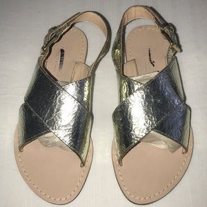 Crewcuts golden leather gladiator sandals k 12